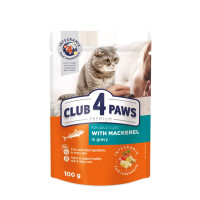 Club 4 Paws (Клуб 4 Лапы) Cat Premium Mackerel in Gravy - Влажный корм для кошек с макрелью в соусе 100 г