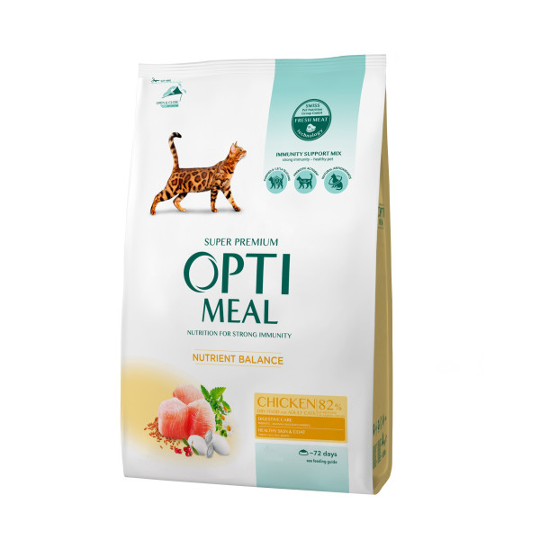 Optimeal (Оптимил) Cat Chicken - Сухой корм для кошек с курицей 200 г