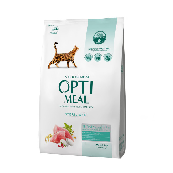 Optimeal (Оптимил) Cat Sterilised Turkey - Сухой корм для стерилизованных кошек с индейкой 1.5 кг