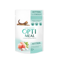 Optimeal (Оптимил) Kitten Chicken in Gravy - Влажный корм для котят с курицей в соусе 85 кг