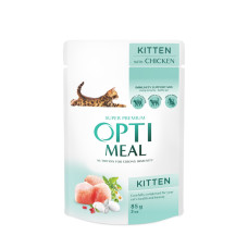 Optimeal (Оптиміл) Kitten Chicken in Gravy - Вологий корм для кошенят з куркою в соусі 85 кг