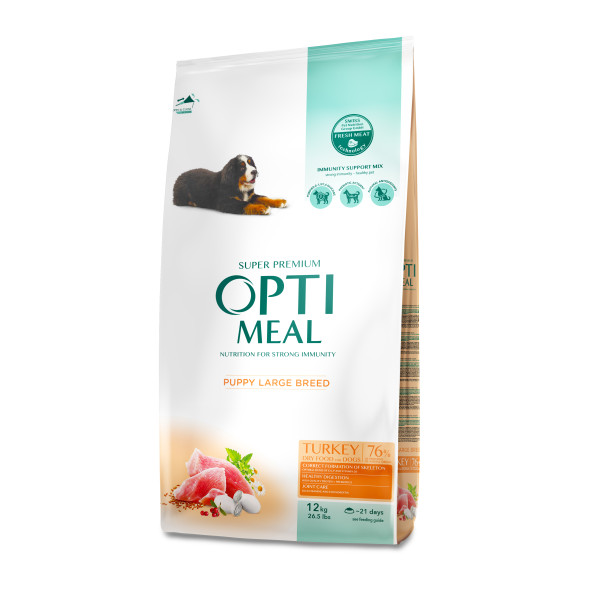 Optimeal (Оптимил) Puppy Large Breed Turkey - Сухой корм для щенков больших пород с индейкой 12 кг