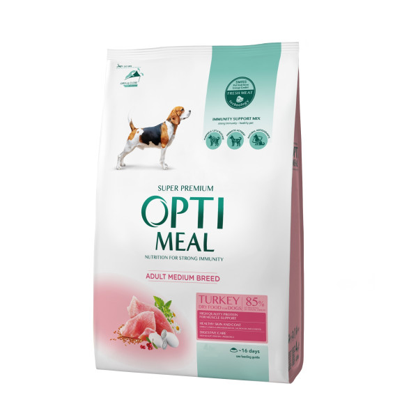 Optimeal (Оптимил) Dog Medium Breed Turkey - Сухой корм для собак средних пород с индейкой 1.5 кг