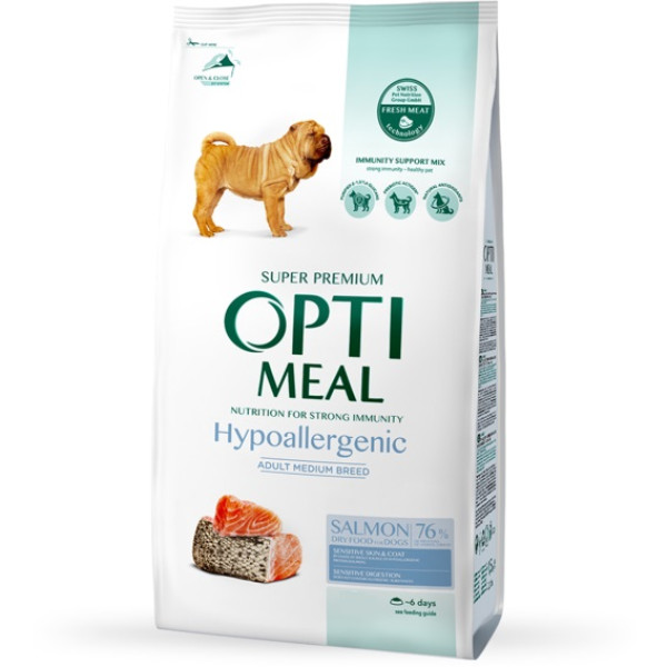 Optimeal (Оптимил) Dog Hypoallergenic Medium/Large Breed Salmon - Сухой корм для собак средних и крупных пород с лососем, гипоаллергенный 1.5 кг