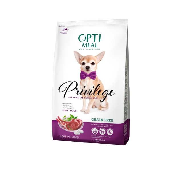 Optimeal (Оптимил) Dog Privilege Small Breed Lamb - Сухой корм для собак мелких пород с ягнятиной, беззерновой 1.5 кг