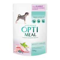 Optimeal (Оптимил) Dog Rabbit&Blueberry in Gravy - Влажный корм для собак с кроликом и черникой в соусе 100 г