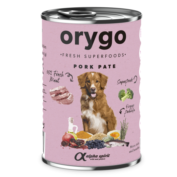 Orygo (Ориго) Dog Pate Pork & Broccoli - Влажный корм для собак со свининой и брокколи 400 г