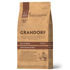 Grandorf (Грандорф) Duck & Turkey Adult Medium & Maxi - Сухой гипоаллергенный корм для взрослых собак средних и больших пород с мясом утки и индейки 1 кг