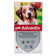 Advantix (Адвантікс) - Краплі від бліх,кліщів та москітів для собак 10-25 кг (1 піпетка)