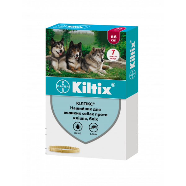 Elanco (Bayer) Kiltix - Ошейник от блох и клещей для собак 66 см