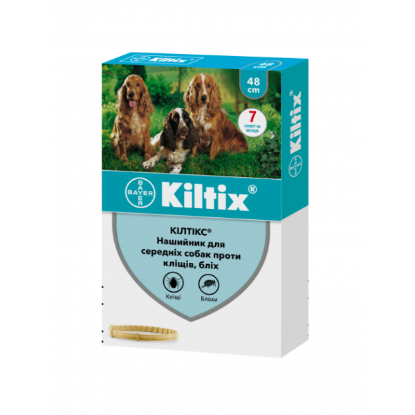 Elanco (Bayer) Kiltix - Ошейник от блох и клещей для собак 48 см