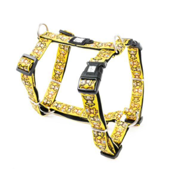 Max & Molly (Макс Молли) H-Harness Monkey Maniac S - Шлея для собак с принтом обезьянки