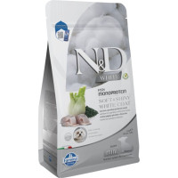 Farmina (Фармина) Dog Grain Free N&D White Soft & Shiny White Coat Puppy Mini - Сухой корм для щенков мелких беззерновых пород с рыбой и спирулиной 1.5 кг