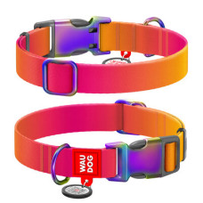 WauDog (ВауДог) Nylon Recycled Orange - Ошейник для собак нейлоновый градиент оранжевый (Ш 25 мм, Дл 37-58 см) XL