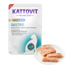 Kattovit (Катовіт) Veterinary Pate Gastro Duck - Вологий лікувальний корм для котів із захворюваннями шлунково-кишкового тракту та підшлункової залози 85 г