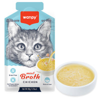 Wanpy (Ванпи) Cat Meat Broths Chicken - Жидкий корм для кошек суп беззерновой с курицей 50 г