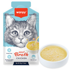 Wanpy (Ванпі) Cat Meat Broths Chicken - Рідкий корм для котів суп беззерновий з куркою 50 г