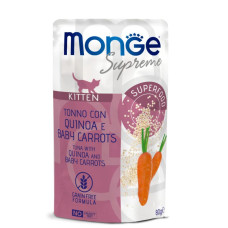 Monge (Монж) Supreme Cat Grain Free Tuna, Quinoa & Carrot Kitten - Вологий беззерновий корм для кошенят з м’ясом тунця, кіноа та морквою 80 г