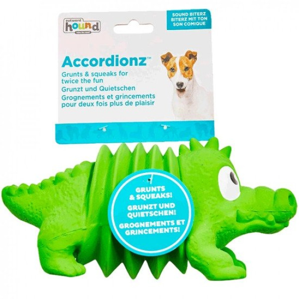 Outward Hound (Аутвард Хаунд) Accordionz Gator Crocodile - Игрушка для собак зелёная 8.5 см