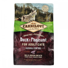Carnilove (Карнилав) Cat Duck & Pheasant Hairball Control - Сухой корм для кошек для выведения комков шерсти с уткой и фазаном 2 кг