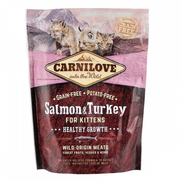 CARNILOVE SALMON&TURKEY CAT KITTEN сухой беззерновой корм для котят - 0.4 КГ