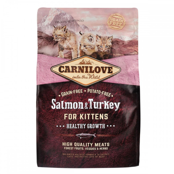 Carnilove (Карнілав) Cat Salmon & Turkey Kitten - Сухий корм для кошенят з лососем та індичкою 2 кг