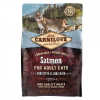Carnilove (Карнилав) Cat Salmon Sensitive & LongHair - Сухой корм для кошек с чувствительным пищеварением и длинной шерстью с лососем 2 кг