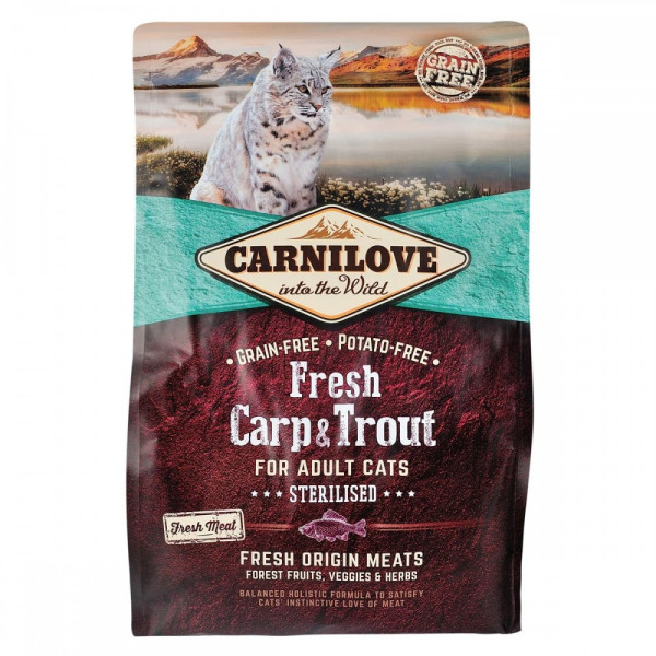 Carnilove (Карнілав) Cat Fresh Carp & Trout Sterilised - Сухий корм для стерилізованих кішок з коропом і фореллю 2 кг