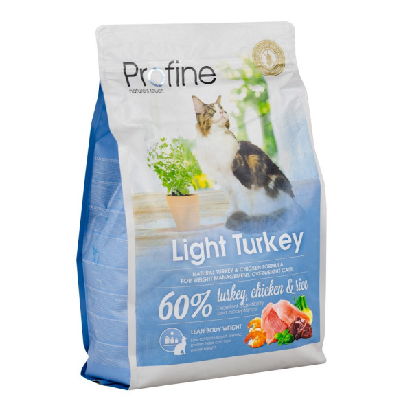Profine (Профайн) Light With Turkey - Сухой корм для кошек с лишним весом с индейкой и курицей 2 кг