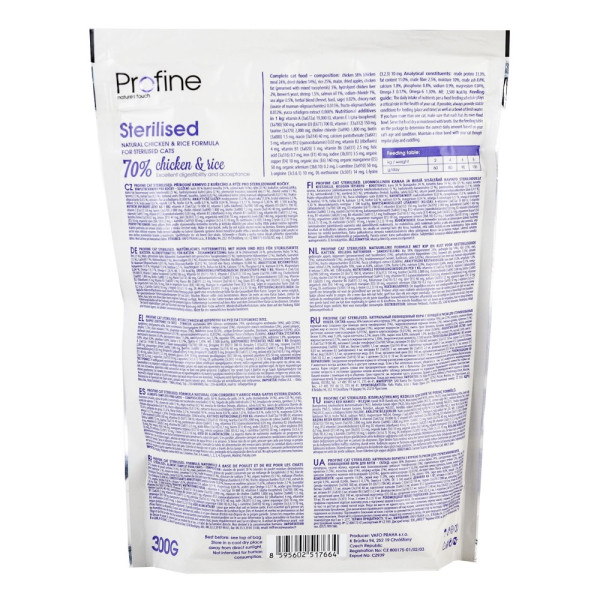 Profine (Профайн) Sterilised With Chicken&Rice - Сухой корм для стерилизованных кошек с курицей и рисом 300 г