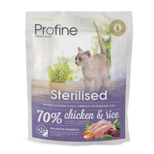 Profine (Профайн) Sterilised With Chicken&Rice - Сухой корм для стерилизованных кошек с курицей и рисом 300 г