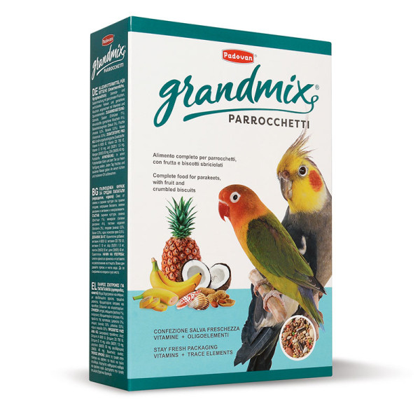 Рadovan (Падован) Grandmix Parrocchetti - Корм для средних попугаев (неразлучники, корелы) 850 г