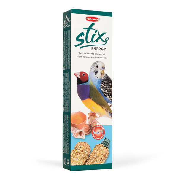 Padovan (Падован) Stix Energy Cocorite Ed Esotici - Лакомство для волнистых попугаев с яйцами и молотыми ракушками 80 г