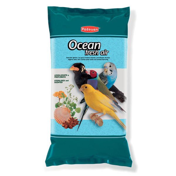 Padovan (Падован) Ocean Fresh Air - Наполнитель для птиц кварцевый с измельченной ракушкой 5 кг