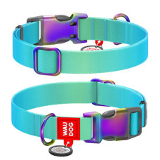 WauDog (ВауДог) Nylon Recycled Blue - Нашийник для собак нейлоновий градієнт блакитний (Ш 15 мм, Дов 25-35 см) S