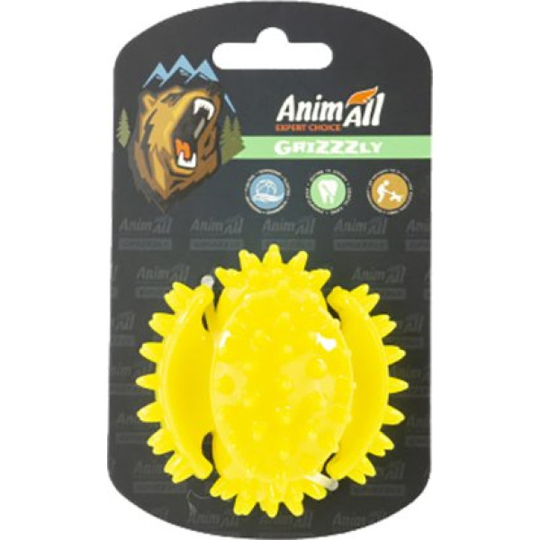 AnimAll (Энимал) GrizZzly Мультифункциональный мяч - Игрушка для собак желтый 7.5 см