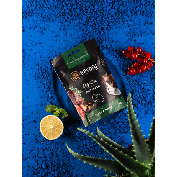 Savory (Cейвори) With Duck - Мягкое лакомство для улучшения пищеварения кошек, утка с тимьяном, 50 г