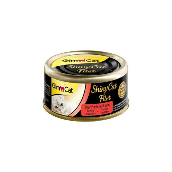 GimCat (ДжимКет) Shiny Cat Filet - Влажный корм для кошек с тунец и лососем 70 г