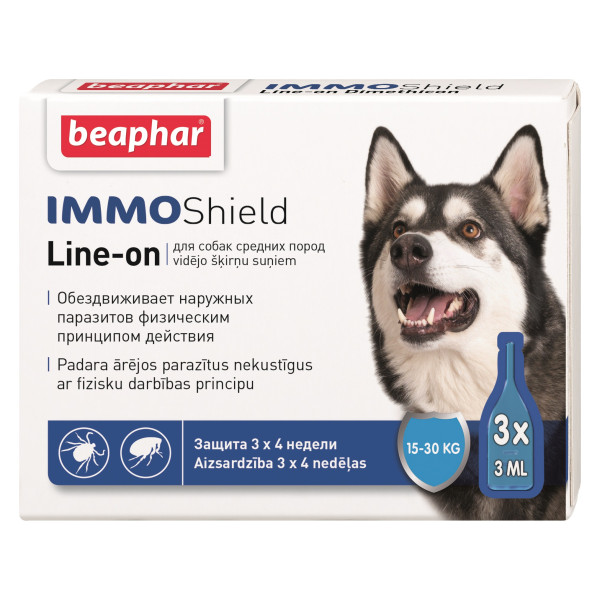Beaphar (Беафар) Immo Shield Dog - Капли для собак противопаразитарные 15-30 кг 3 шт.