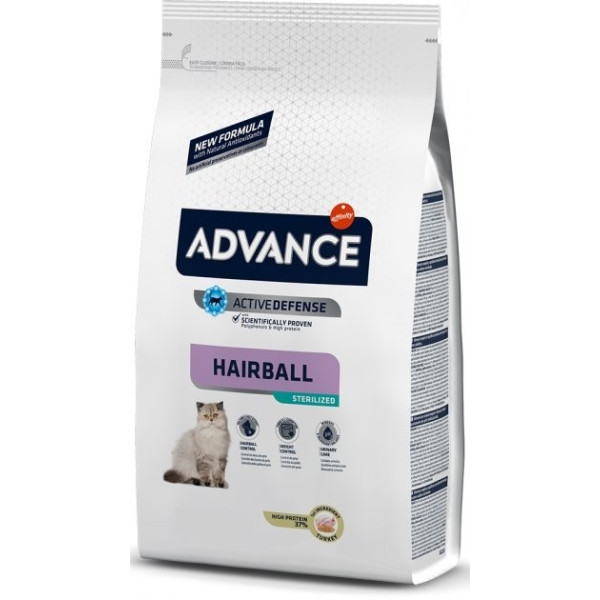 Advance Cat Sterilized Hairball Turkey - Сухой корм для стерилизованных котов для выведения комков шерсти с индейкой 3 кг