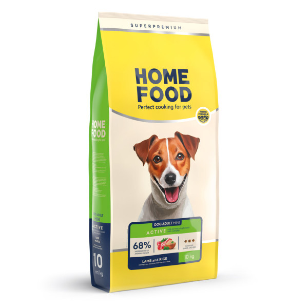 Home Food (Хоум Фуд) Low-grain for Active Dog Junior and Adult Mini Lamb&Rice - Низкозерновой сухой корм для активных юниоров и взрослых собак малых пород ягнятина и рис 10 кг