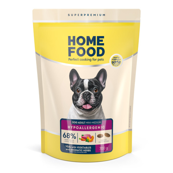 Home Food (Хоум Фуд) Dog Adult Mini-Medium Hypoallergenic Veal&Vegetables - Cухий гіпоалергенний корм для собак дрібних та середніх порід телятина та овочі 700 г