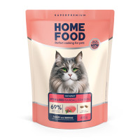 Home Food (Хоум Фуд) Cat Adult for Sterilised Hairball Control Turkey&Berries - Сухой корм для стерилизованных котов с выводом шерсти индейка и ягоды 400 г