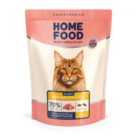 Home Food (Хоум Фуд) Cat Adult for the Support of the Musculoskeletal System of Sterilised Large Breeds Veal&Salmon and Sun-Dried Tomatoes - Сухой корм для стерилизованных котов большихпород с телятиной, лососем и вялеными томатами 400 г