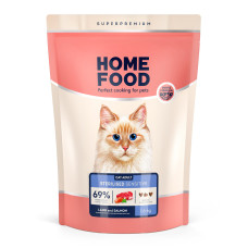 Home Food (Хоум Фуд) Cat Adult for Sterilised Sensitive Degestion Lamb&Salmon - Сухий корм для стерилізованих котів з чутливим травленням ягня та лосось 1.6 кг