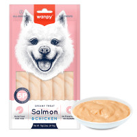 Wanpy (Ванпи) Creamy Lickable Treat Salmon&Chicken - Влажное лакомство для собак с лососем и курицей 70 г