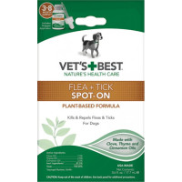 Vet\'s Best Flea + tick Spot-on bottle - Капли от блох и клещей для собак 17,7 мл