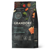 Grandorf (Грандорф) Fresh Salmon & Sweet Potato Adult Sterilised Cat - Сухой беззерновой корм для взрослых стерилизованных котов с мясом лосося и бататом 2 кг