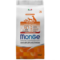 Monge (Монж) Dog Duck, Rice & Potatoes Monoprotein Puppy & Junior All Breeds - Сухой монопротеиновый корм для щенков всех пород с мясом утки, рисом и картошкой 2.5 кг
