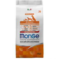 Monge (Монж) Dog Duck, Rice & Potatoes Monoprotein Puppy & Junior All Breeds - Сухий монопротеїновий корм для цуценят усіх порід з м’ясом качки, рисом та картоплею 2.5 кг